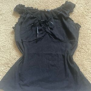 Brandy Melville Black Ruffled Women's Top
